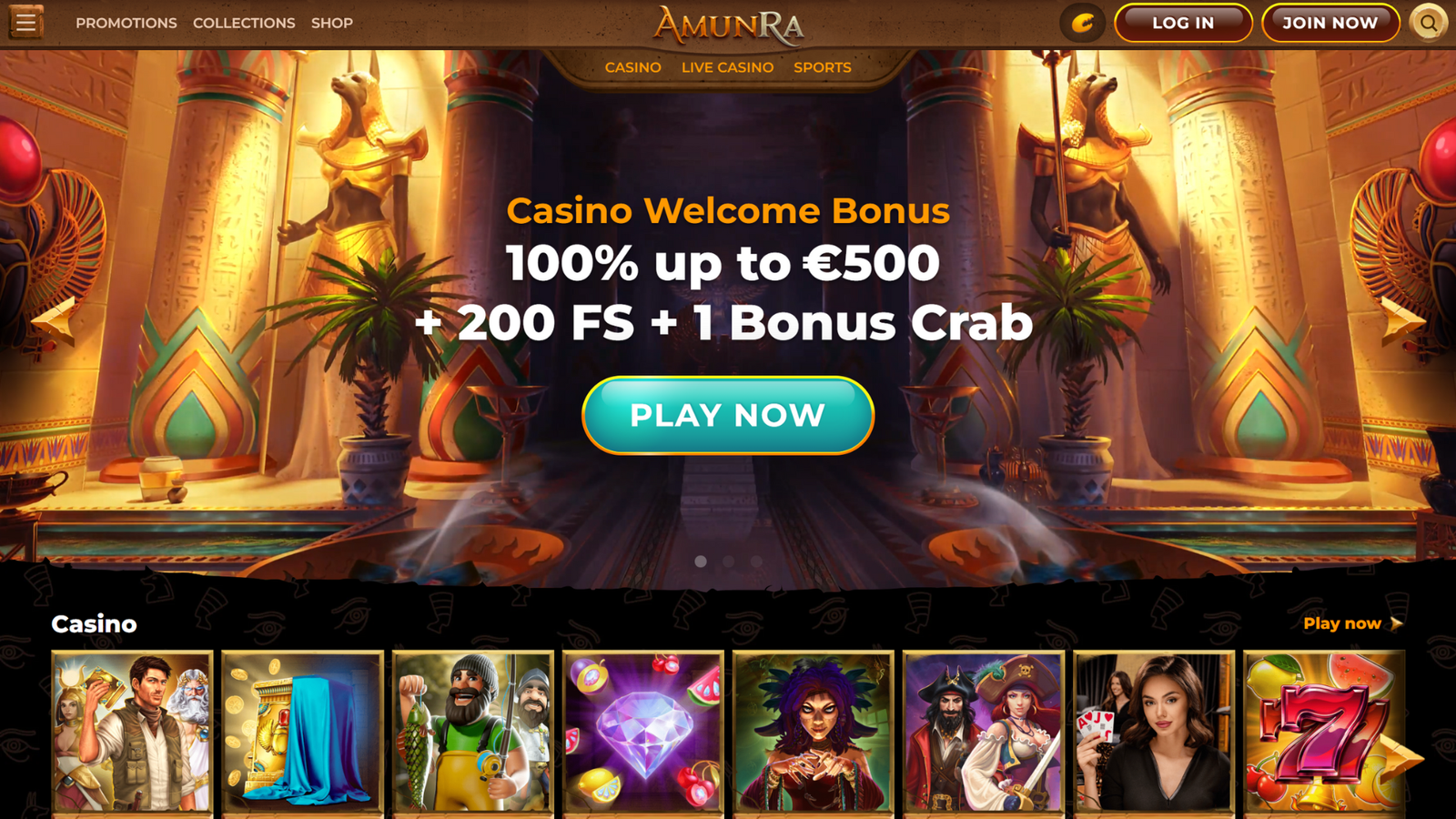 amunra bonus crab casino wallpaper 1