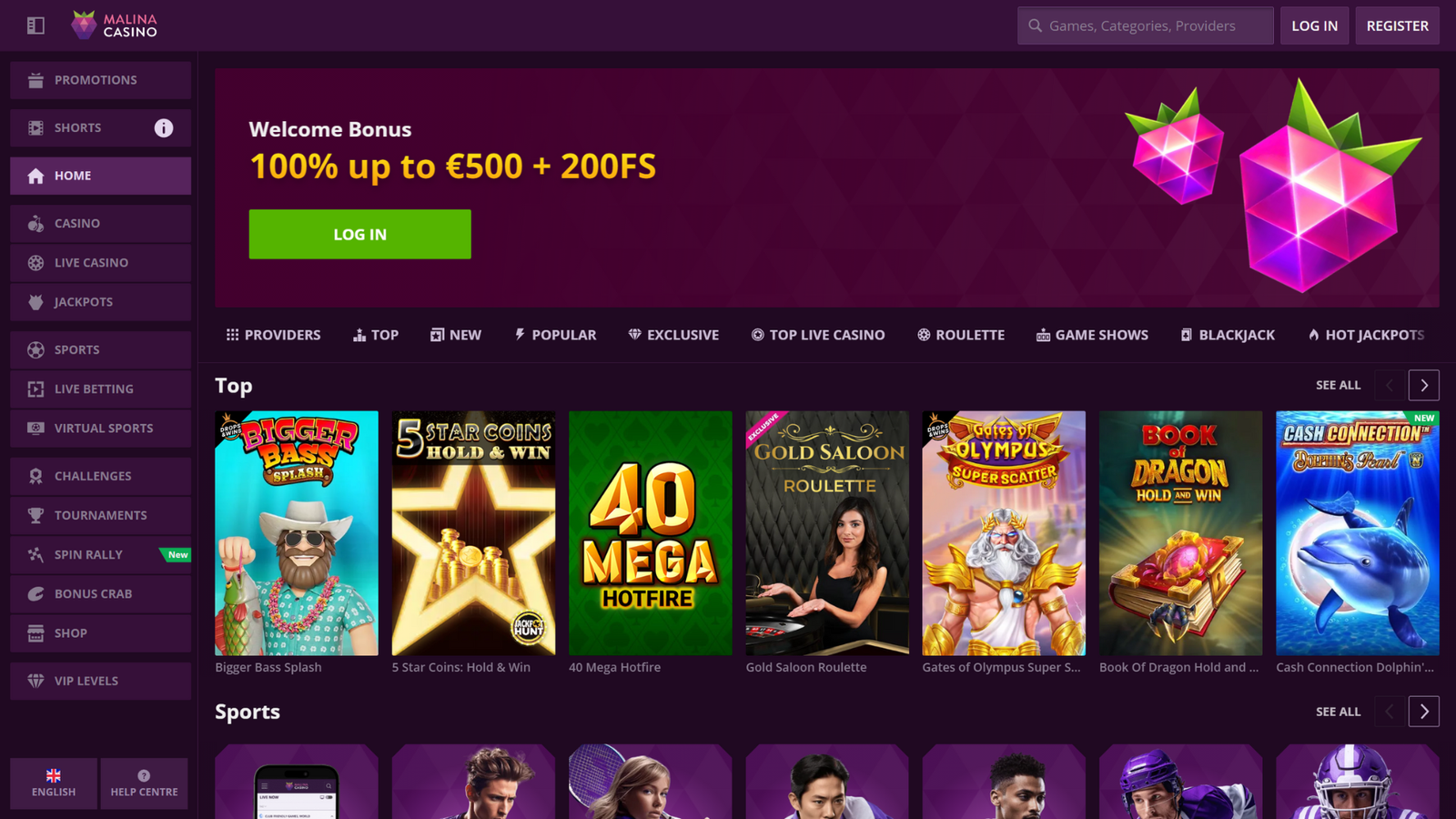 malina bonus crab casino wallpaper 1