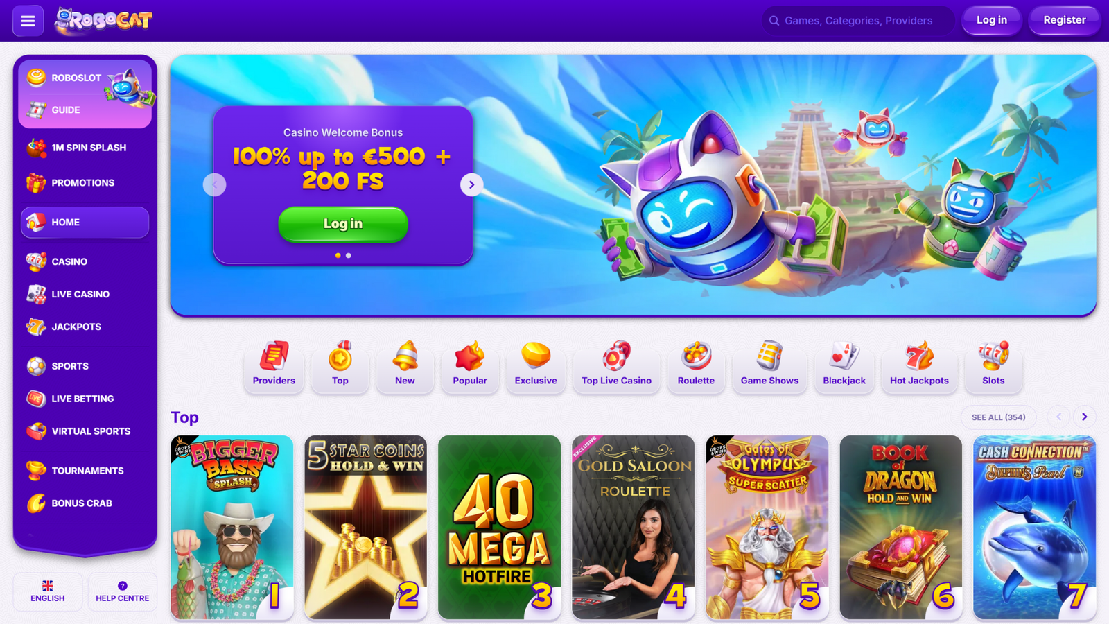 robocat bonus crab casino wallpaper 1
