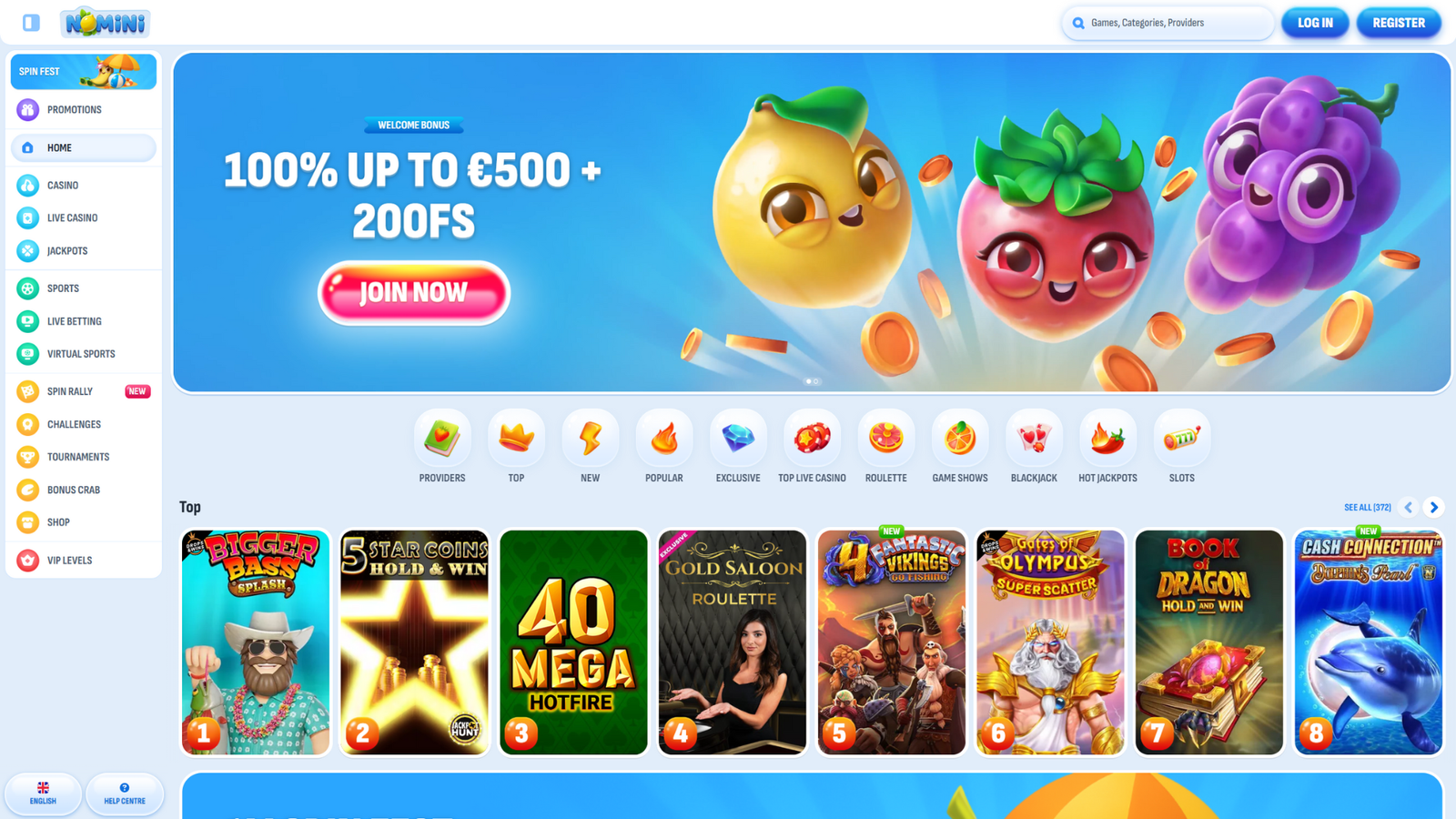 nomini spins casino wallpaper