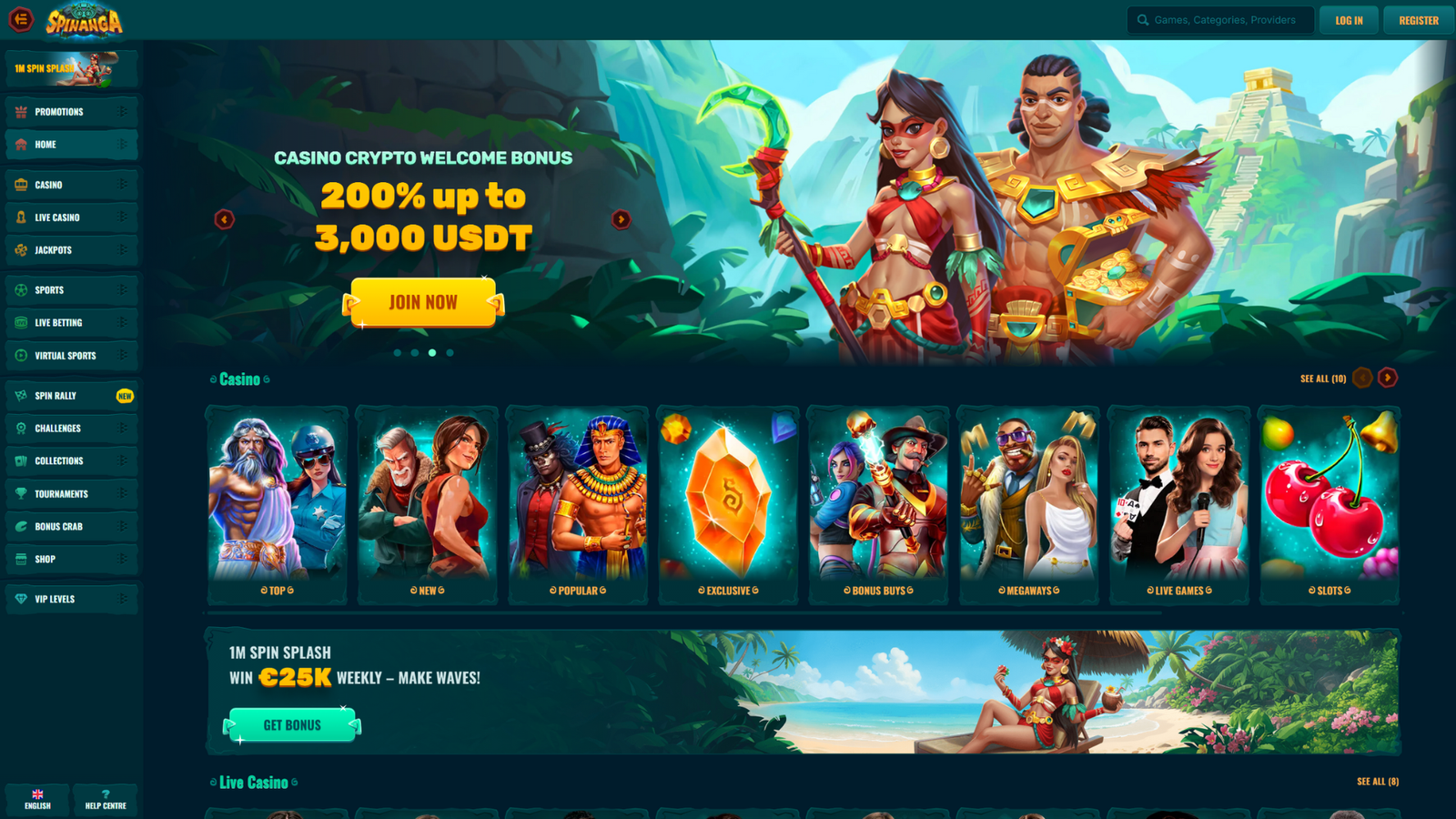 spinanga bonus crab casino wallpaper 