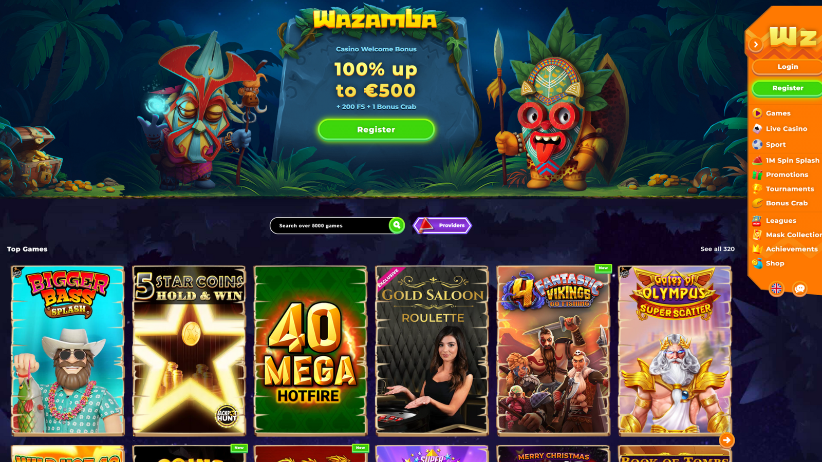 wazamba casino wallpaper